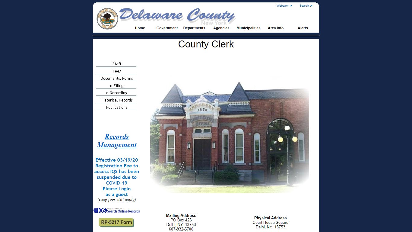 County Clerk - Delaware County